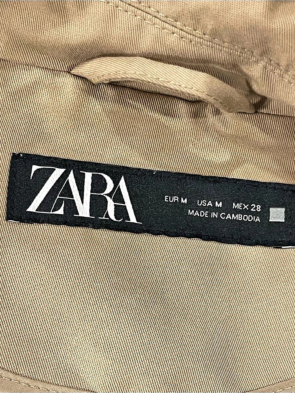 Zara Cropped Double-Breasted Jacket Brown Medium - Picture 11 of 11